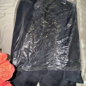 Ital Uomo Mens Suit Jacket Blazer Sport Coat 42R Gray Striped 2 Button Wool